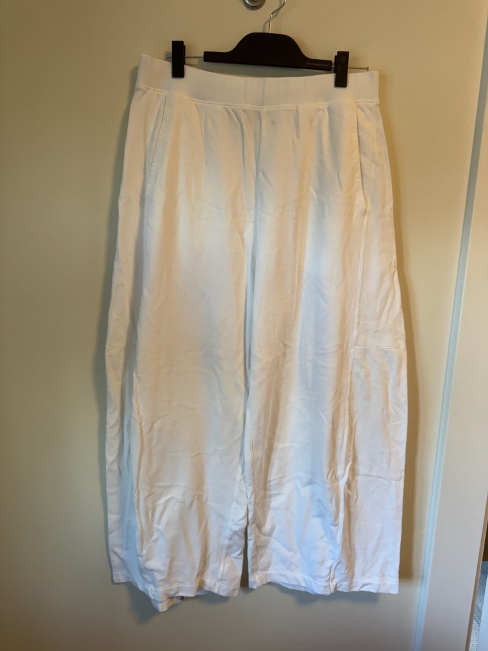 Tibi Cotton Winslows White Pull-On Pants Size L (Short)
